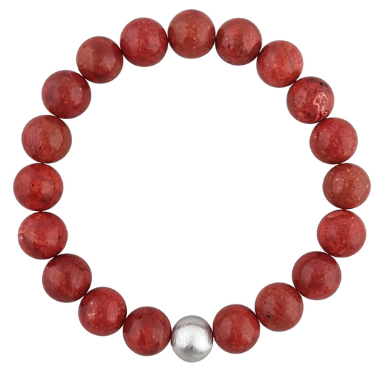 LOVEbomb Bead Bracelet – Red Apple Coral